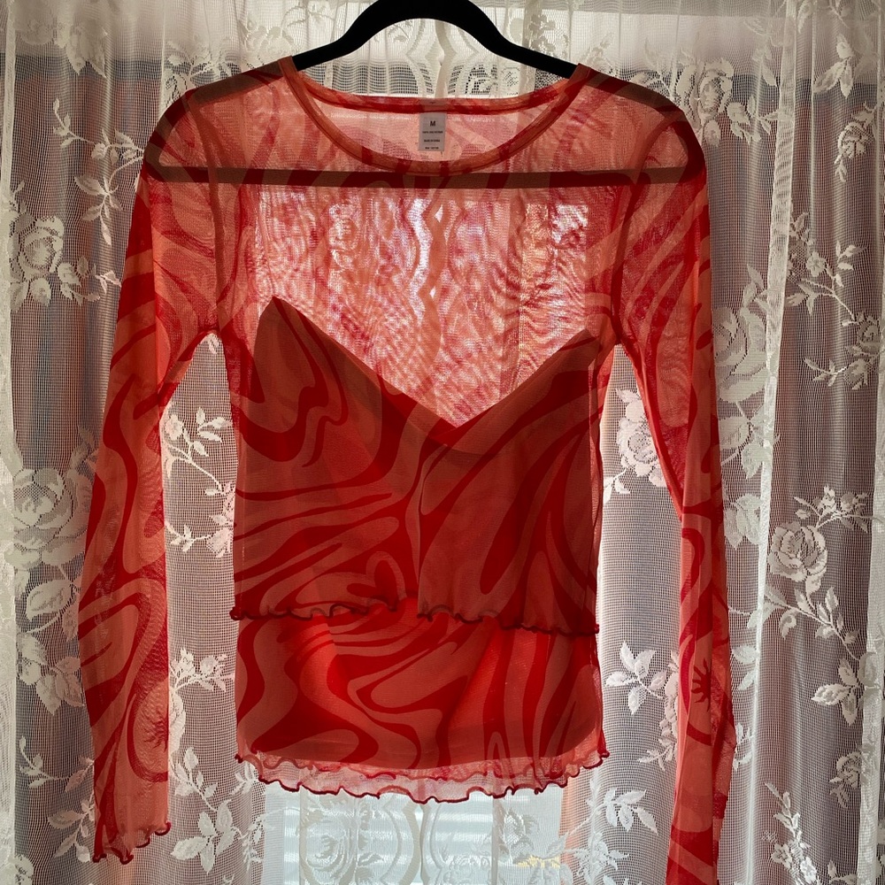 Groovy 70’s Sheer Top/Mini Skirt Set